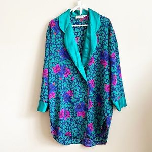 Vintage GOLD LABEL Victoria’s Secret Jewel Tone Floral Nightgown